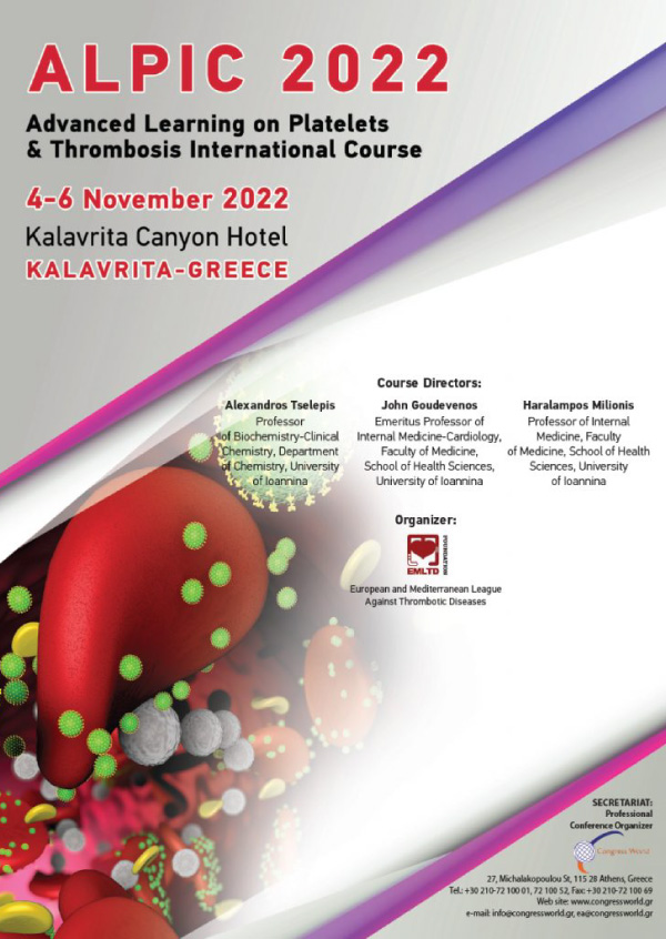 ALPIC 2022 (Advanced Learning On Platelets And Thrombosis International Course)